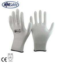 NMSAFETY guantes de trabajo protectores revestidos de PU de punto 13 galga